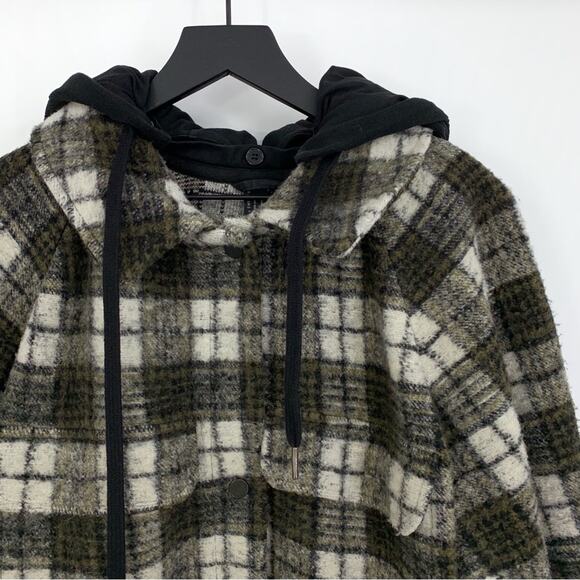 HALLE BERRY x Sweaty Betty Rhea Overshirt Plaid Jacket Green Black Cream 14 (XL) - Picture 3 of 13